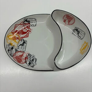 Disney Parks Mickey Mouse Stamps Chip & Dip Platter